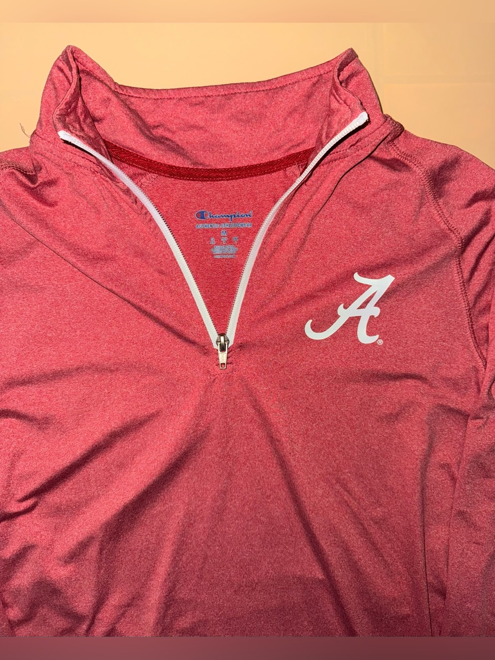 Champion Alabama Crimson Tide Quarter Zip Pullover Red Script A Men’s Medium - Picture 2 of 4